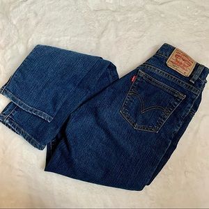 Levi’s 512 Vintage Dark Wash Classic Slim Tapered Leg Pleated Y2K 90s Mom Jeans